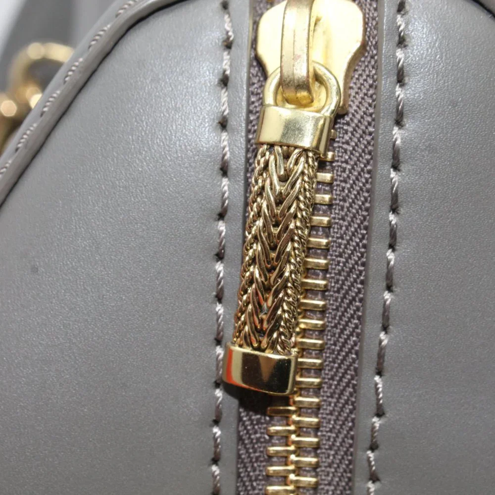 Sass & Bide Satchel Bag The Ember Gray Pocketed Zippered Orange Strap Purse Lux - Picture 4 of 11